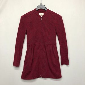 Others Follow Women Long Sleeve Mini Dress Size Small Red Floral B238 -13